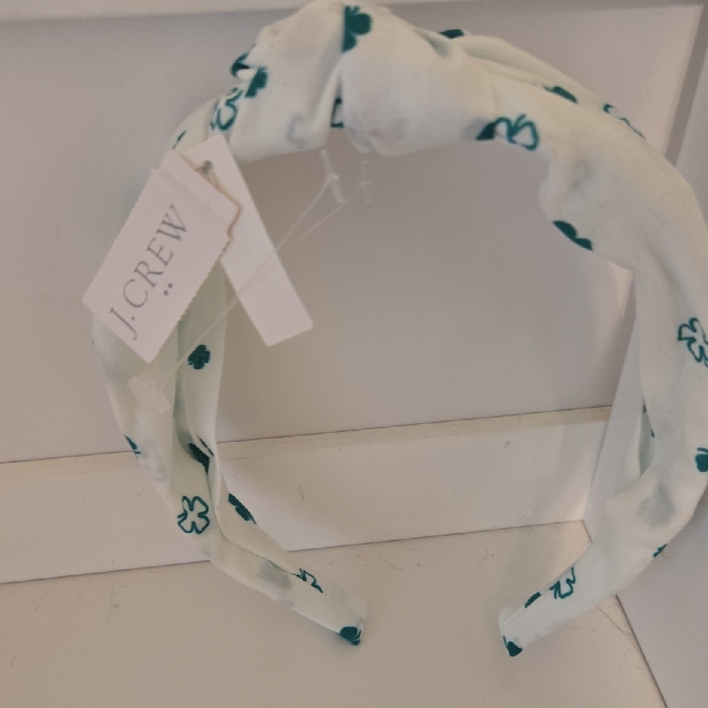 J.Crew Ivory and Teal Floral Headband Nwt